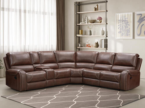 LRPX2995BC Caramel PU Vinyl Motion Sectional