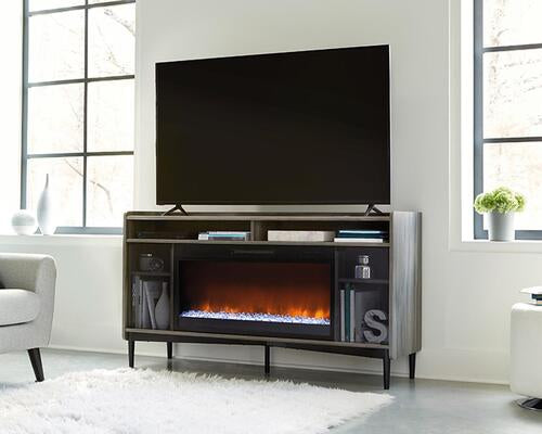 SA428056 RTA Jet Acacia Finished TV Crendeza With Fireplace